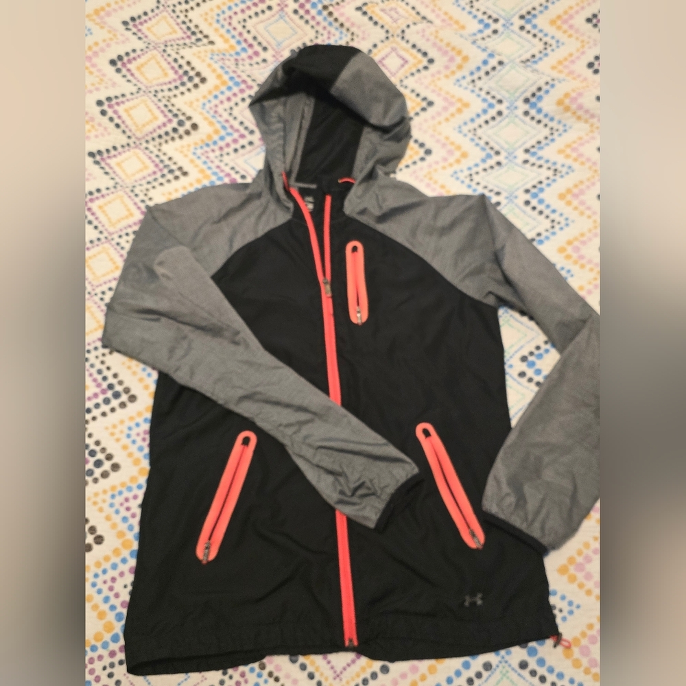 Under Armour Jacket Womens BlackGray Pink All Season Gear Full Zip